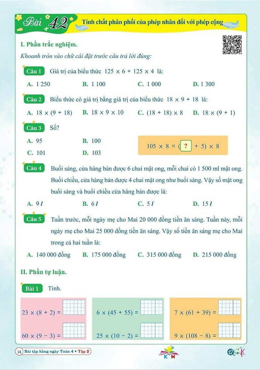 Bo
Bai Tap Hang Ngay Toan 4 - Tap 2 (Ket Noi) - Ảnh 4