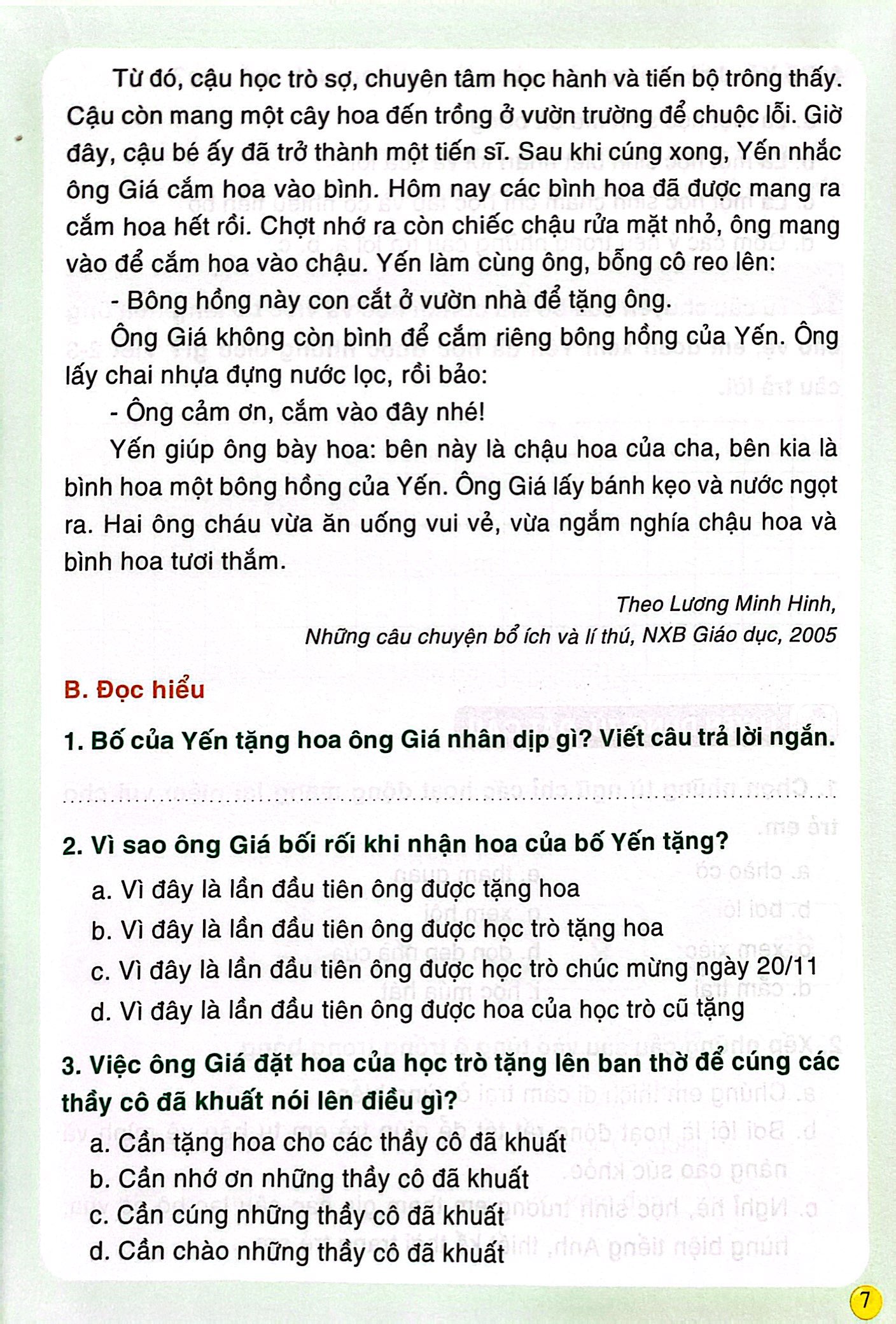 Bo
Kiem Tra Va Danh Gia Nang Luc Tieng Viet 3 - Hoc Ki 1 (Theo Chuong Trinh Giao Duc Pho Thong 2018) - Ảnh 7