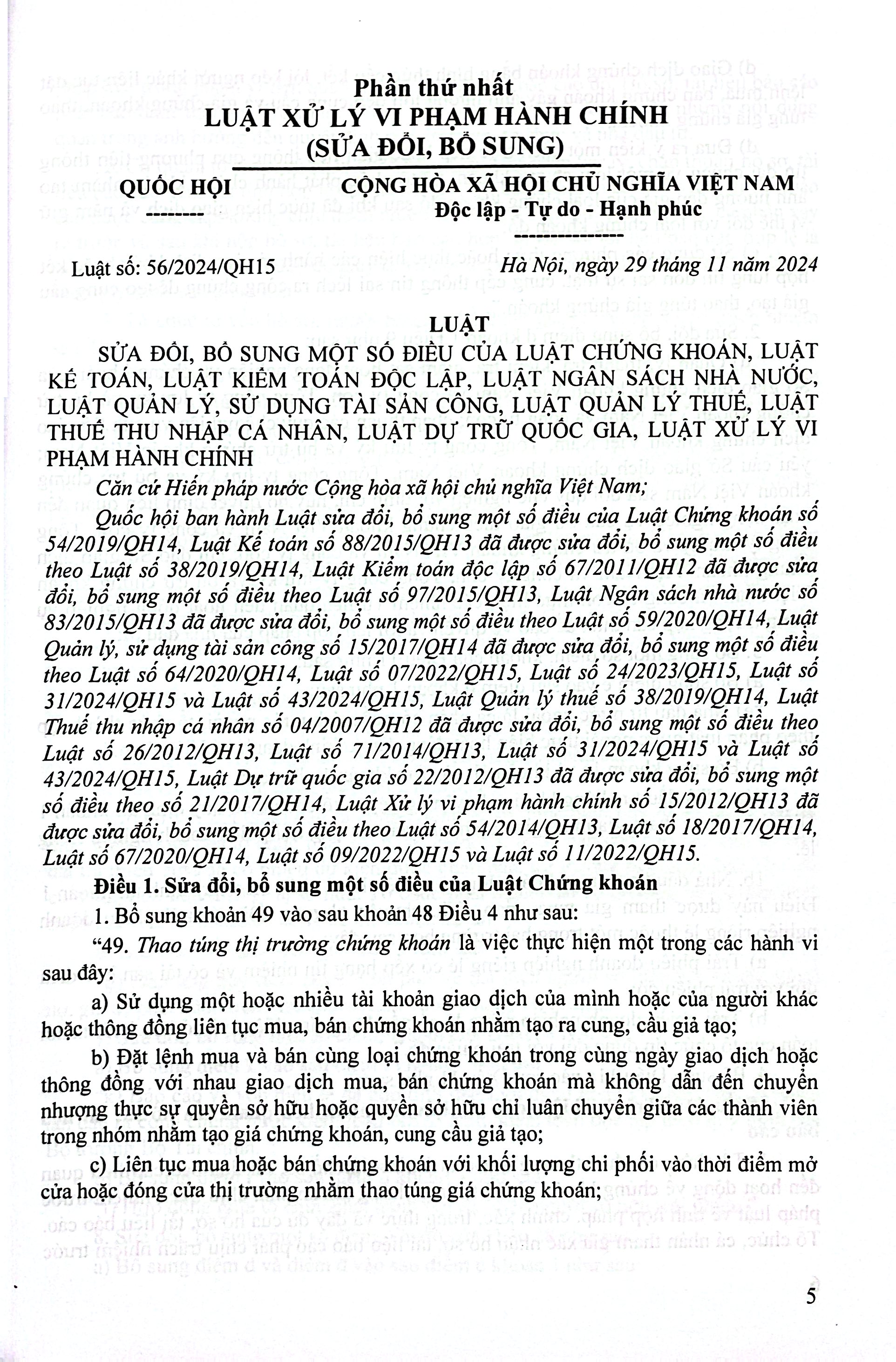 Bộ Luật Xử Lý Vi Phạm Hành Chính (Sửa Đổi, Bổ Sung) - Ảnh 5