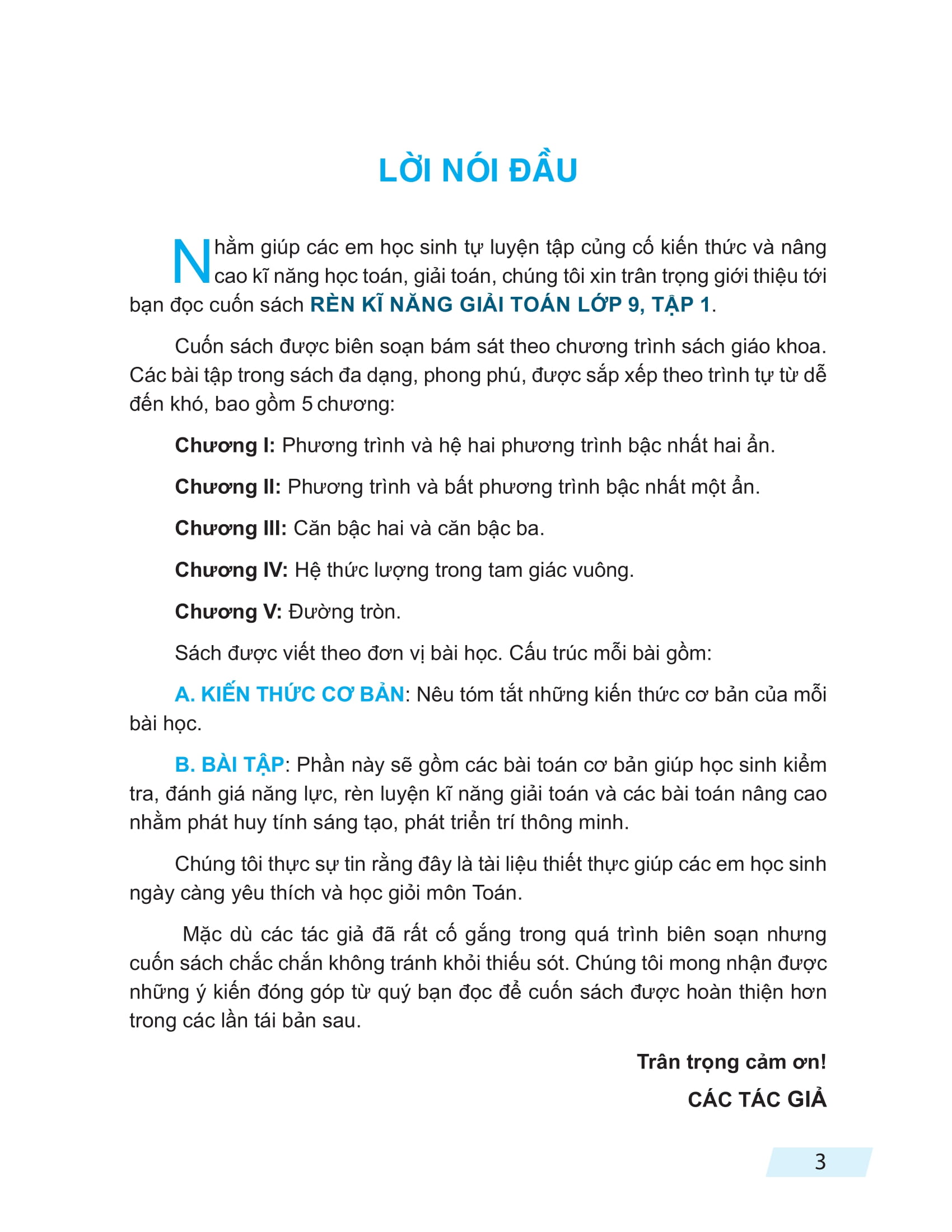 Bộ Rèn Kĩ Năng Giải Toán Lớp 9 - Tập 1 - Ảnh 3