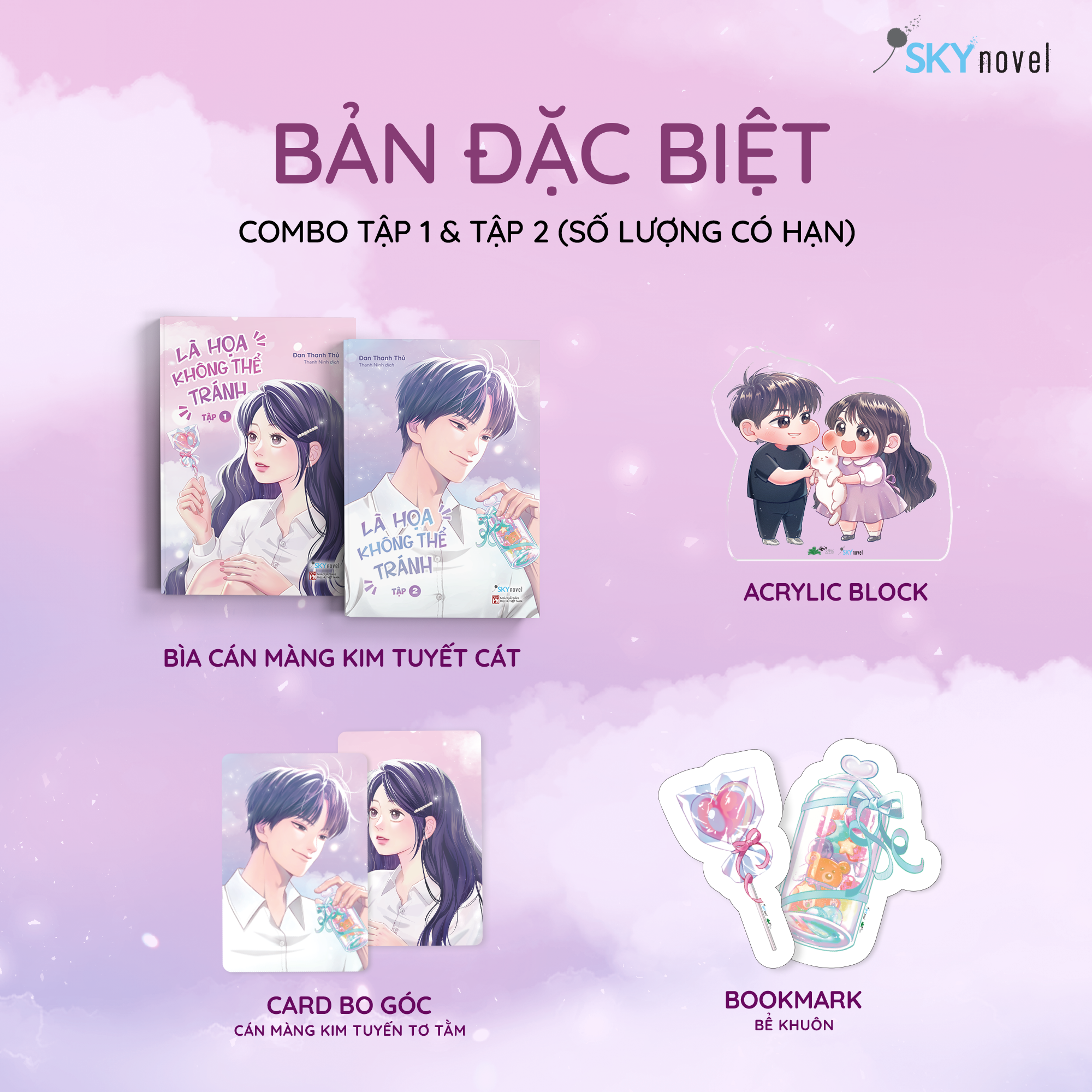 Bộ Sách Là Họa Không Thể Tránh - Tập 1 + Tập 2 (Bộ 2 Tập) - Bản Đặc Biệt - Tặng Kèm 2 Bookmark + 2 Card Bo Góc Cán Màng Kim Tuyến Tơ Tằm + 1 Acrylic Block - Ảnh 2