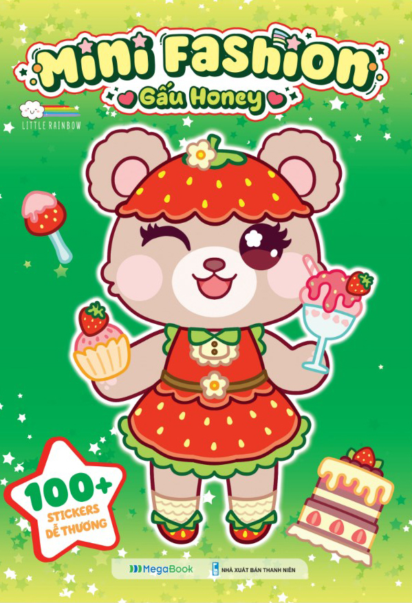 bộ sách mini fashion - thỏ bunny + heo piggy + mèo catty + gấu honey (bộ 4 cuốn) - Ảnh 3