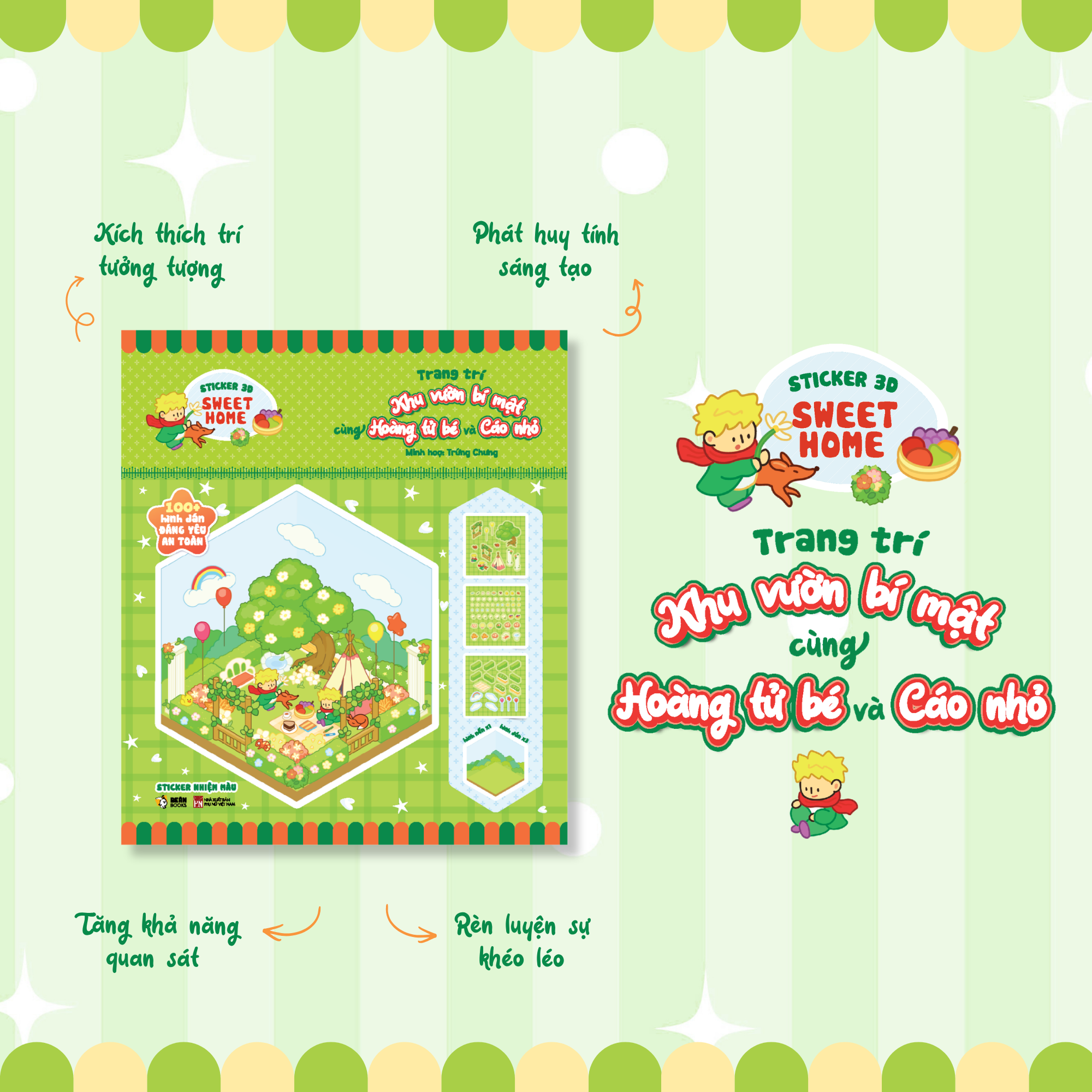 Bộ Sticker 3D Sweet Home - Trang Trí Khu Vườn Bí Mật Cùng Hoàng Tử Bé Và Cáo Nhỏ - Ảnh 4