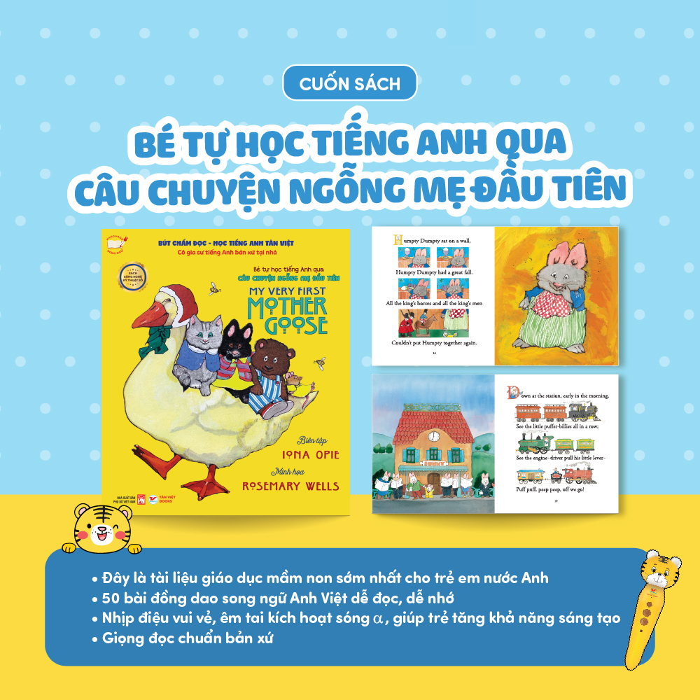 Bút Chấm Đọc-Học Tiếng Anh Tân Việt - Cô Gia Sư Tiếng Anh Bản Xứ Tại Nhà - Phiên Bản Ngỗng Mẹ (Dành Cho Trẻ Từ 0 Đến 6 Tuổi) - Tặng Kèm Sách Tỏa Sáng Trong Đêm - Chúc Ngủ Ngon Ông Già Noel - Ảnh 11