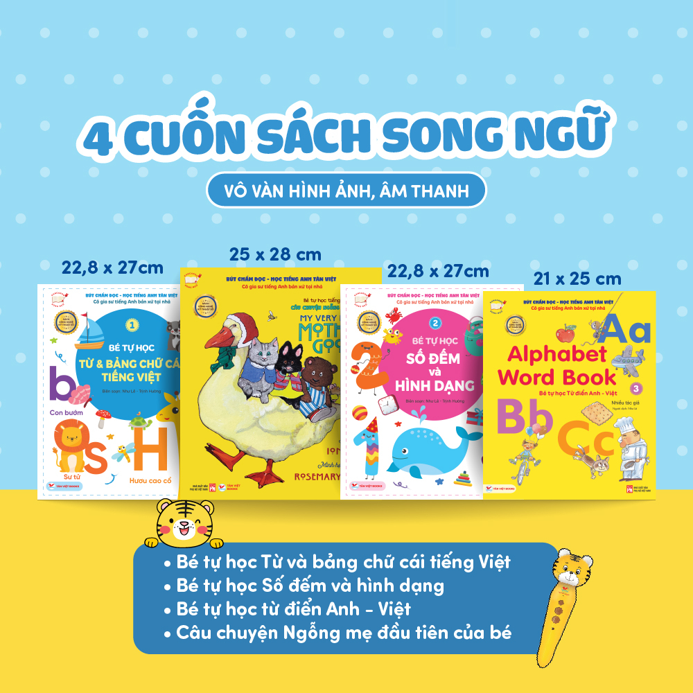 Bút Chấm Đọc-Học Tiếng Anh Tân Việt - Cô Gia Sư Tiếng Anh Bản Xứ Tại Nhà - Phiên Bản Ngỗng Mẹ (Dành Cho Trẻ Từ 0 Đến 6 Tuổi) - Tặng Kèm Sách Tỏa Sáng Trong Đêm - Chúc Ngủ Ngon Ông Già Noel - Ảnh 8