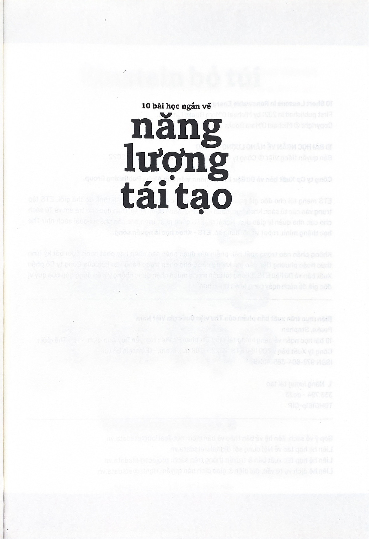 einstein bỏ túi - 10 bài học ngắn về: năng lượng tái tạo - Ảnh 2
