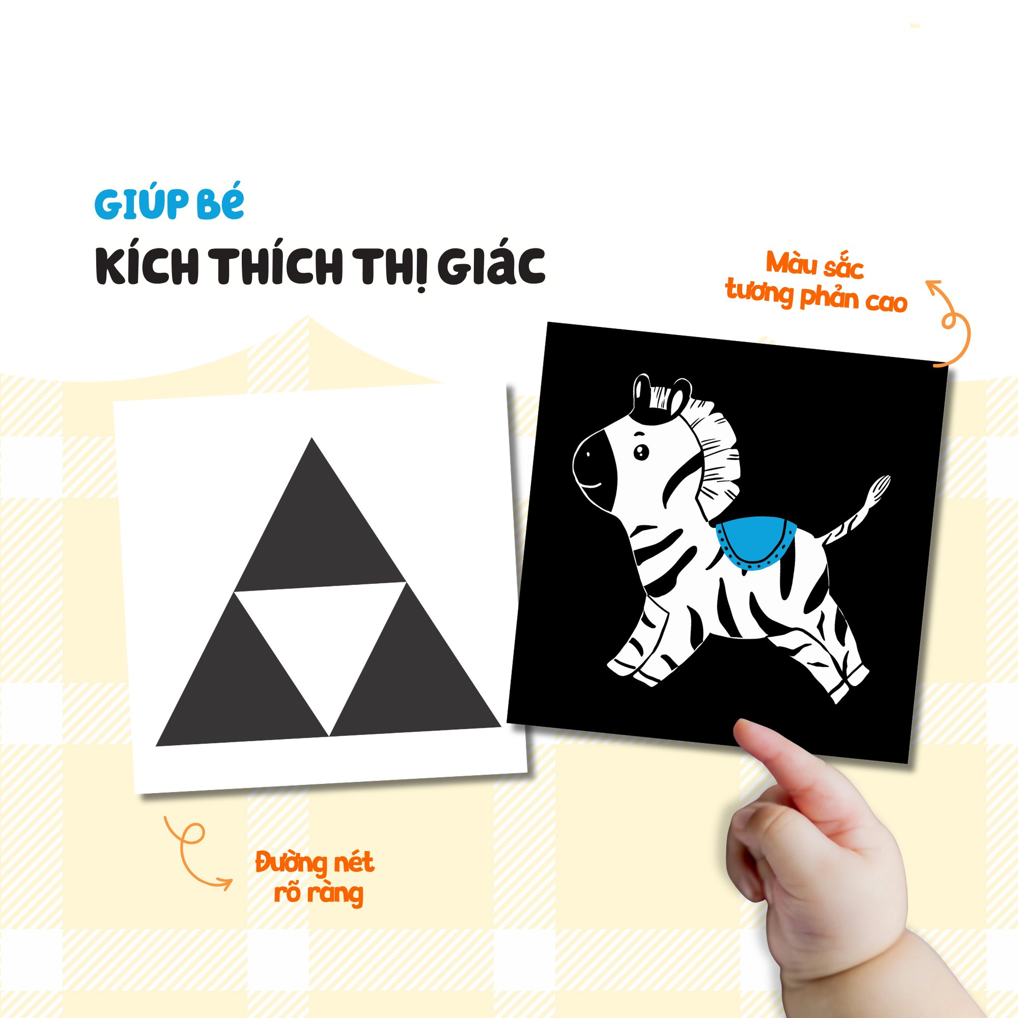 Em Bé Hạnh Phúc - Kích Thích Thị Giác Cho Bé - Đen Và Trắng - Hình Khối - Bìa Cứng - Ảnh 8