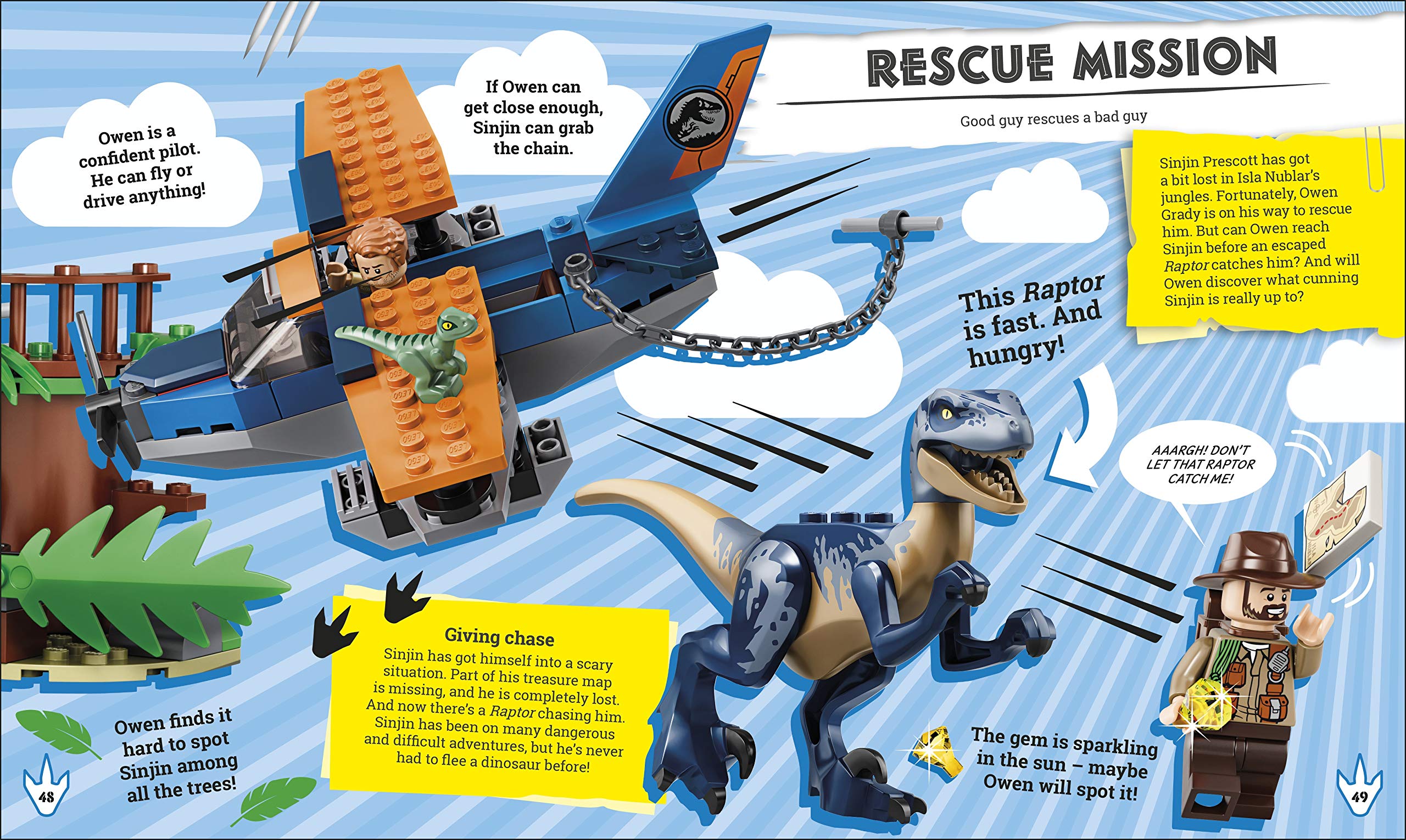 lego jurassic world the dino files: with lego jurassic world claire minifigure and baby raptor! - Ảnh 6