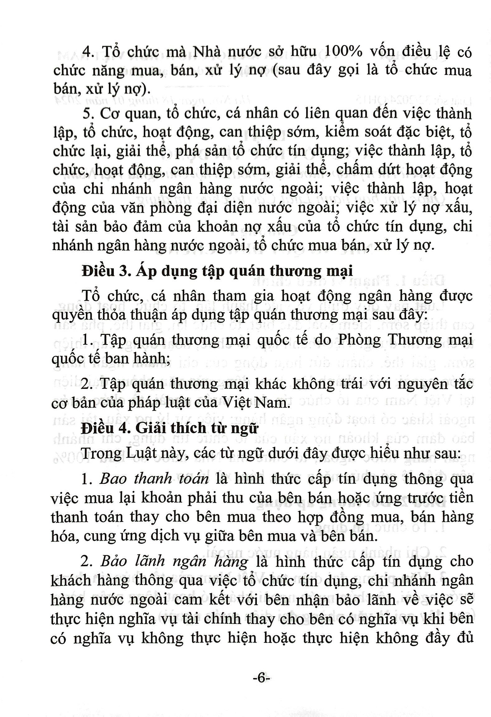 luật các tổ chức tín dụng (hiện hành) (được quốc hội thông qua ngày 18/01/2024, có hiệu lực kể từ ngày 01/7/2024) - Ảnh 5