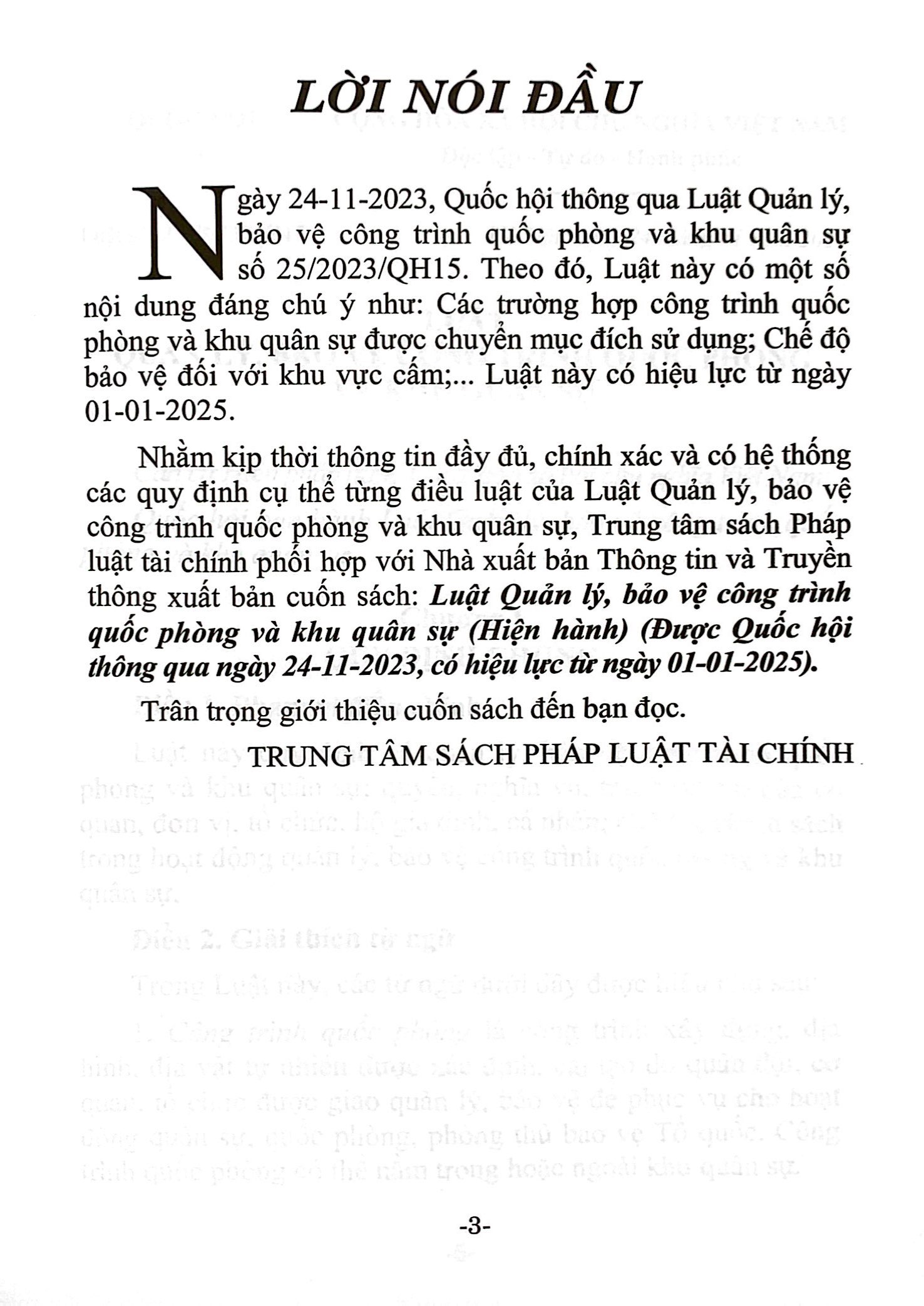 luật quản lý, bảo vệ công trình quốc phòng và khu quân sự (hiện hành) (được quốc hội thông qua ngày 24/11/2023, có hiệu lực từ ngày 01/01/2025) - Ảnh 3