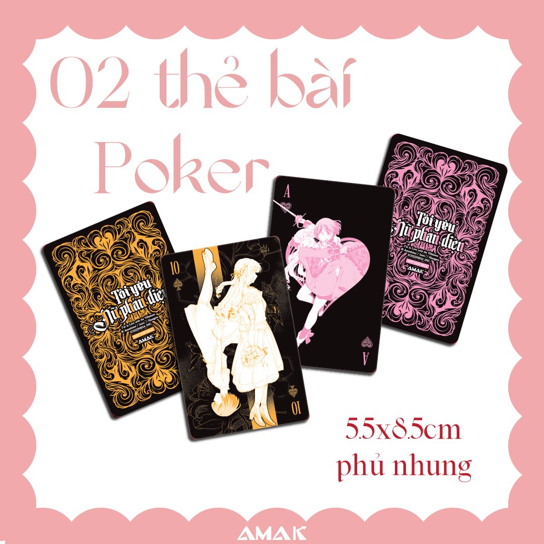 [manga] tôi yêu nữ phản diện - tập 2 - tặng kèm 1 bìa áo rời phủ uv + 1 postcard hai mặt + 2 thẻ bài poker + 1 standee pvc bập bênh - Ảnh 5