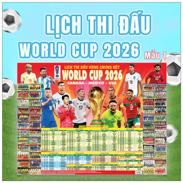 Poster Lịch Thi Đấu Vòng Chung Kết World Cup 2026 - Kèm Ống - 65 x 86 cm - Mẫu 3 - Ảnh 4