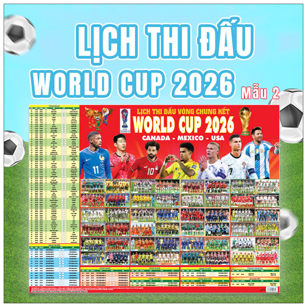 Poster Lịch Thi Đấu Vòng Chung Kết World Cup 2026 - Kèm Ống - 65 x 86 cm - Mẫu 3 - Ảnh 5