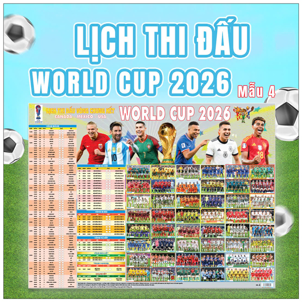 Poster Lịch Thi Đấu Vòng Chung Kết World Cup 2026 - Kèm Ống - 65 x 86 cm - Mẫu 3 - Ảnh 6