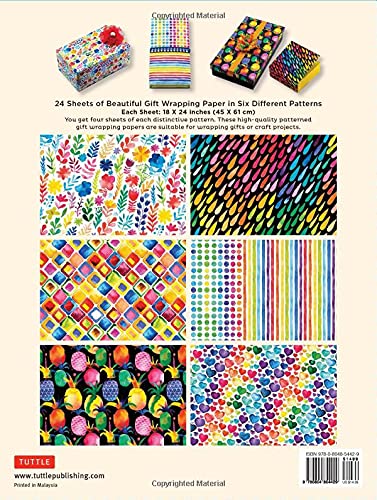 rainbow watercolors gift wrapping paper - 24 sheets: 18 x 24" (45 x 61 cm) wrapping paper - Ảnh 12
