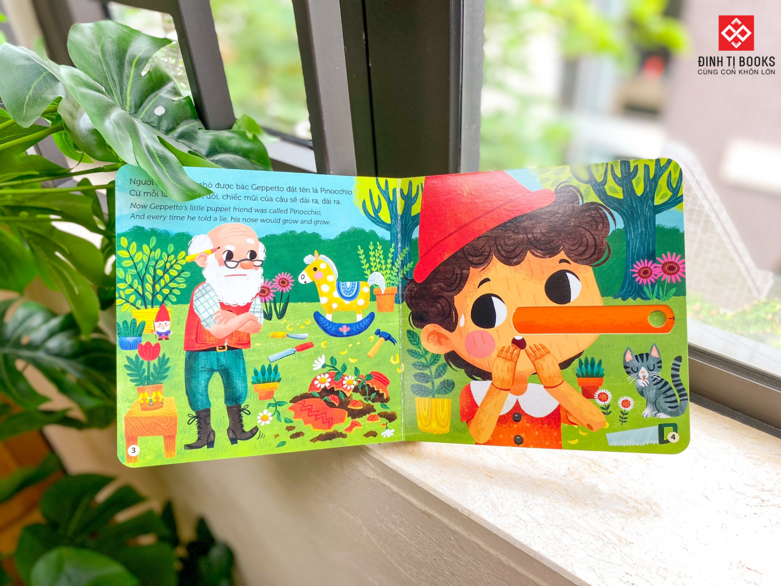 sách chuyển động - first stories - cậu bé người gỗ - pinocchio - bìa cứng - Ảnh 3