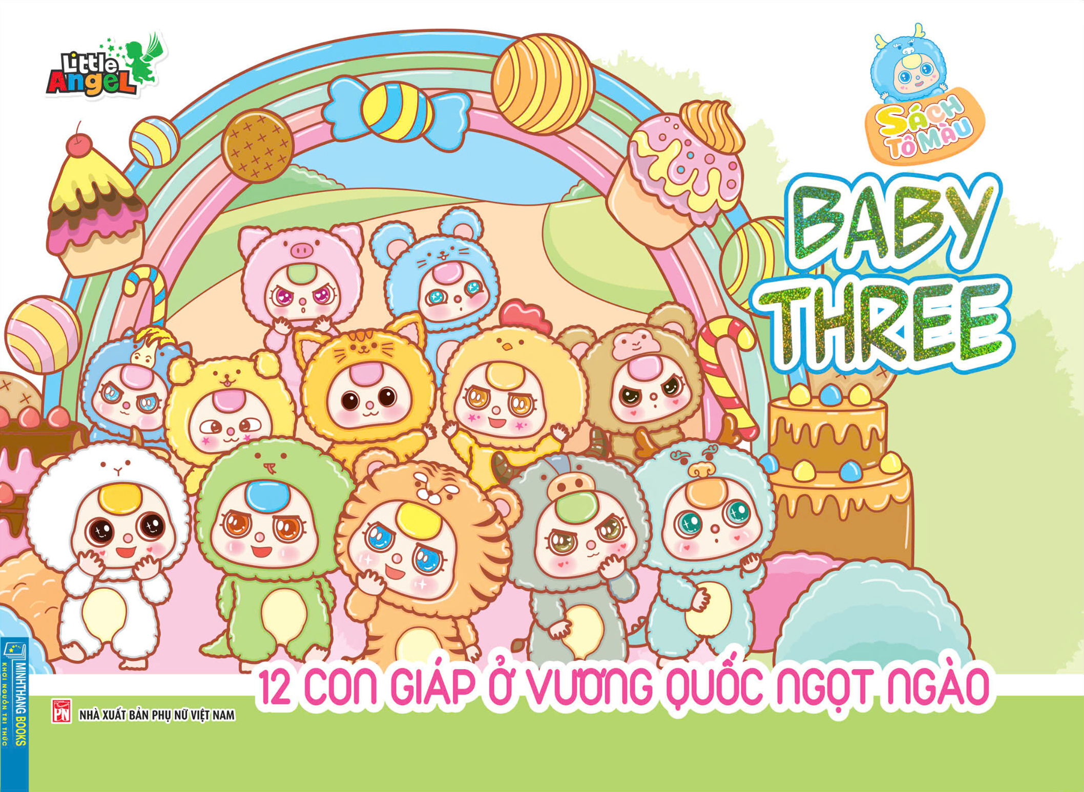 Sách Tô Màu Baby Three 12 Con Giáp Ở Vương Quốc Ngọt Ngào - Ảnh 2