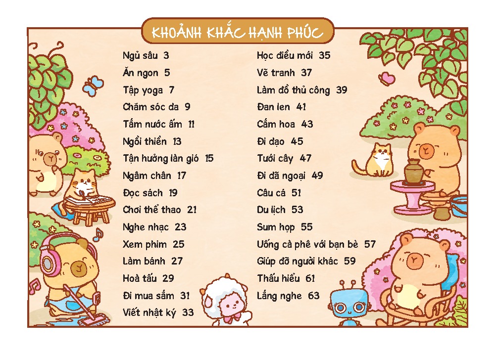 Sách Tô Màu - Hạnh Phúc Nhỏ Của Capybara - Ảnh 4