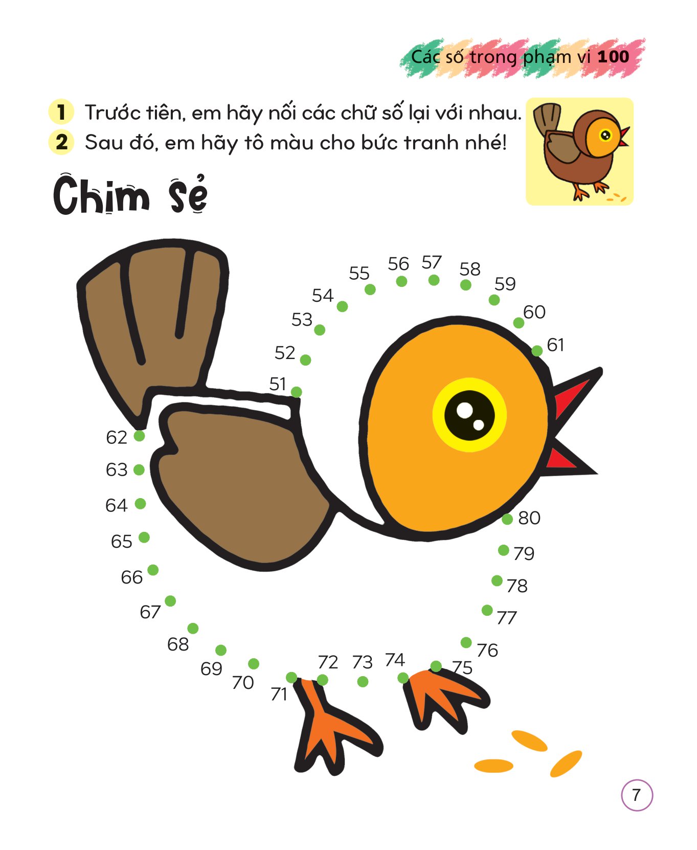 tô màu sáng tạo giúp bé làm quen với chữ cái và con số - các số trong phạm vi 100 - Ảnh 8