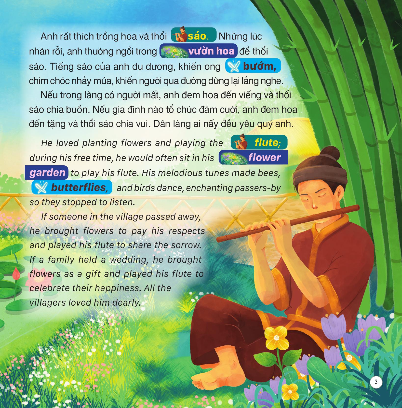 Truyện Cổ Tích Việt Nam - Sự Tích Hòn Trống Mái - Song Ngữ Việt-Anh - Ảnh 5