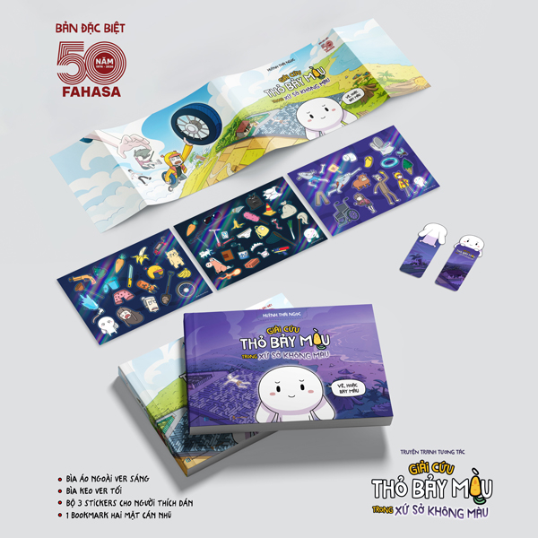 Truyện Tranh Tương Tác - Giải Cứu Thỏ Bảy Màu Trong Xứ Sở Không Màu - Tặng Kèm Bookmark 2 Mặt Cán Holo - Ảnh 11