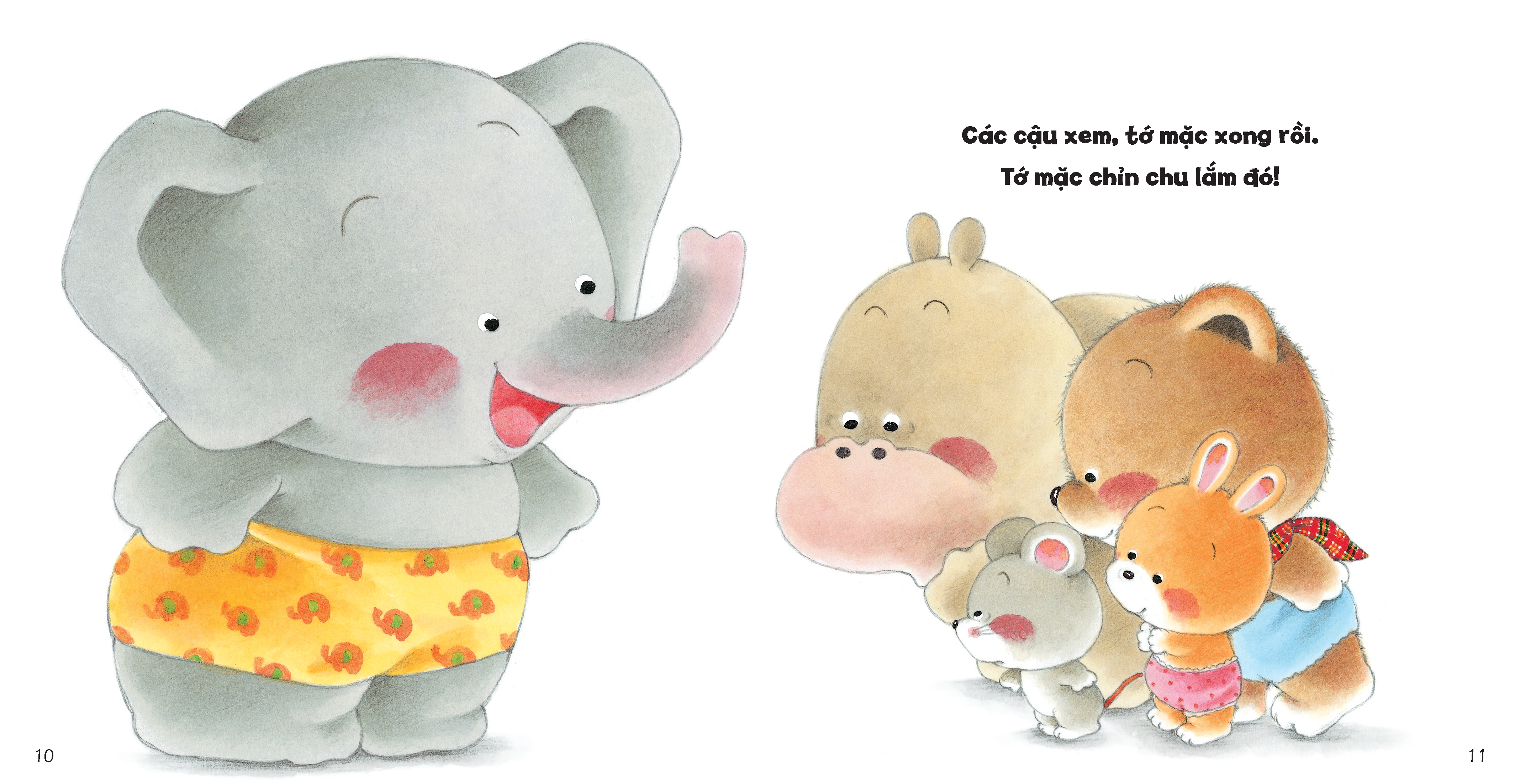 tủ sách ehon cho bé - bé mặc quần được rồi! - bìa cứng - Ảnh 5