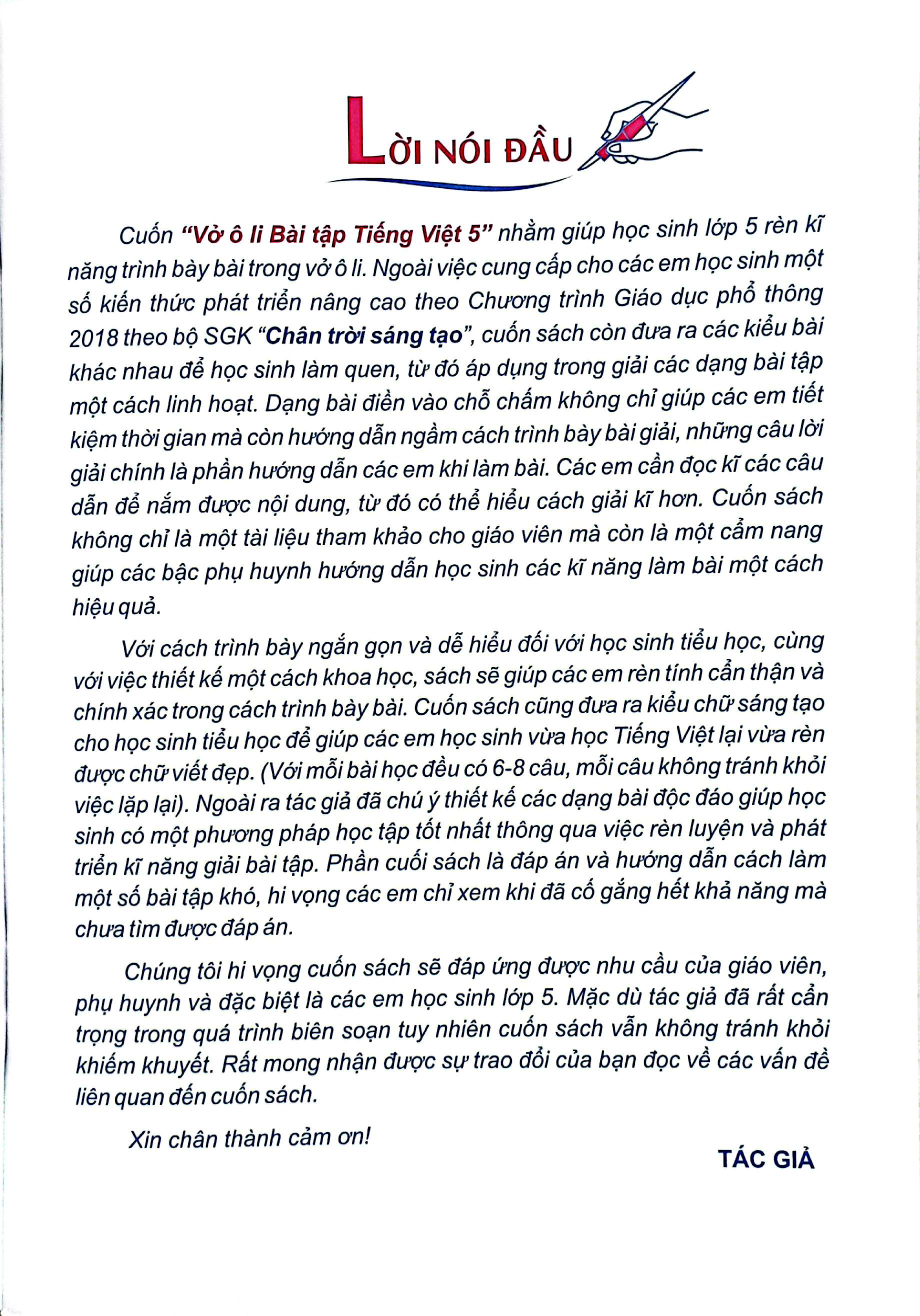 vở ô li bài tập tiếng việt lớp 5 - tập 1 (chân trời) - Ảnh 3